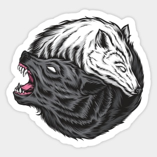 Yin Yang Wolves Sticker